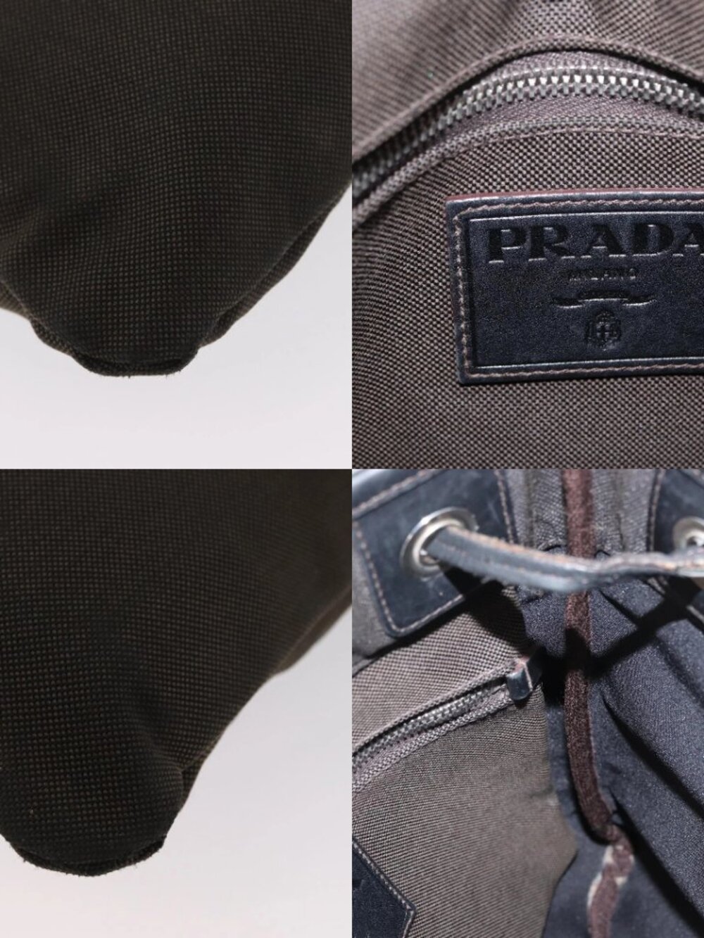PRADA Shoulder Bag Canvas Brown Silver Auth ka2796 - Picture 12 of 14
